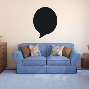 Chalk sticker smoke 167 - Living room setup with light walls and a blue sofa with cushions.