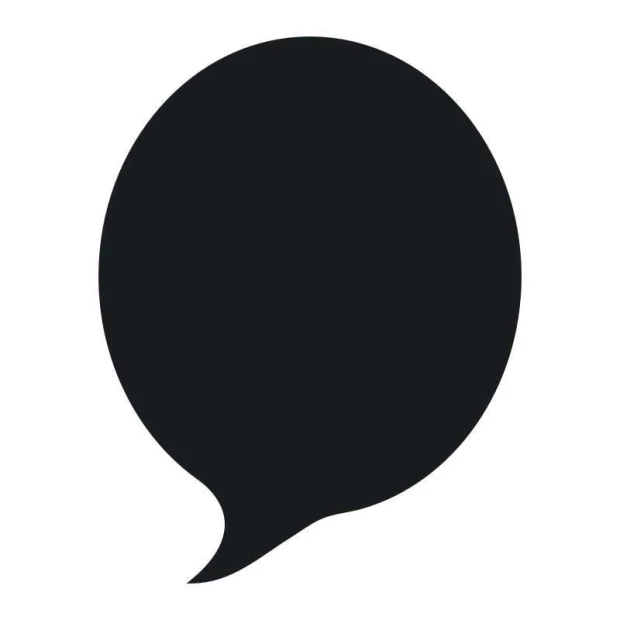 Chalk sticker speech bubble 167 - Round shape with a cutout at the bottom, resembling a speech bubble.
