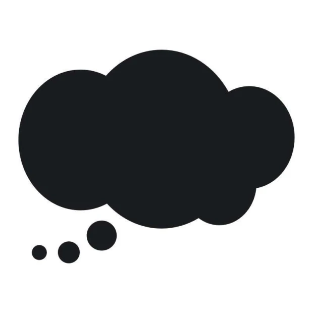 Chalk sticker speech bubble 170 - Graphic design with cloud shape and smaller circles at the bottom.