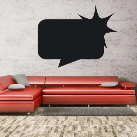 Chalk sticker smoke 171 - Living room setup with light walls, red sofa, and light wooden floor.