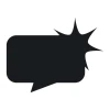 Chalk sticker speech bubble 171 - Rectangular shape with rounded corners and a star design.