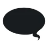 Chalk sticker speech bubble 173 - Round shape with a curved end, resembling a comic speech bubble.