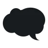 Chalk sticker speech bubble 177 - Graphic design. Rounded cloud shape. Black color.