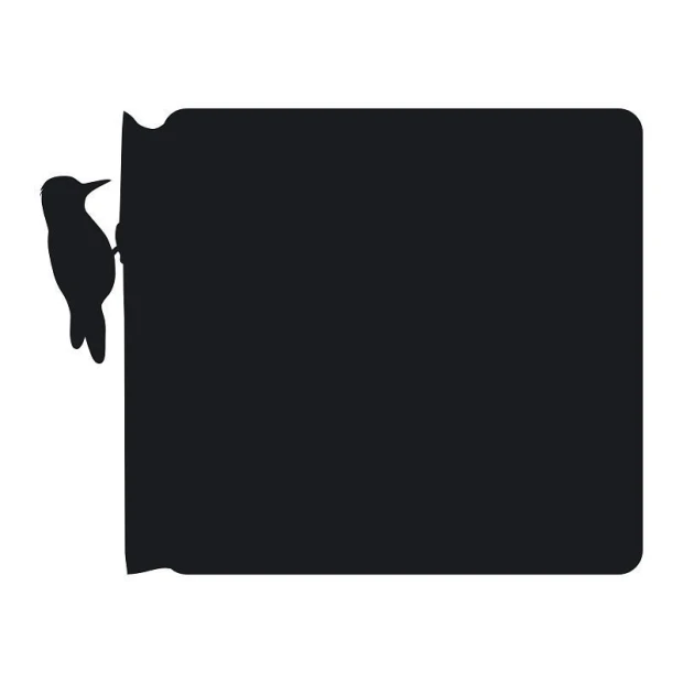 Chalk sticker woodpecker 160 - Graphic design. Black woodpecker adheres to a rectangular surface.