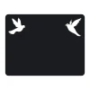 Chalk sticker of doves 155 - Graphic design. Two white doves in flight on a black background.