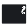 Chalk sticker seahorse 156 - Graphic design. Black rectangle with a white seahorse in the top corner.