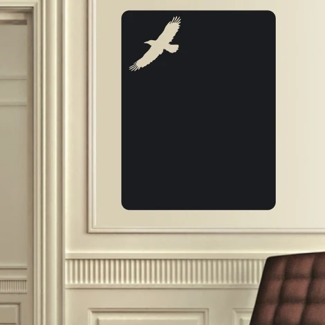 Chalkboard sticker eagle 153 - Living room decor. Light-colored walls, dark furniture.