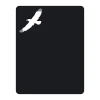 Chalk sticker of an eagle 153 - Graphic design. Black rectangle with a white image of an eagle in flight.