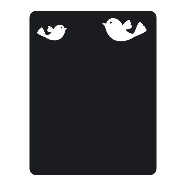 Chalk sticker with birds 162 - Graphic design. Two white birds on a black background.