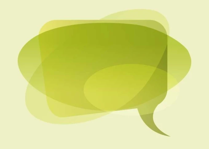 Dry-erase board 01X 105 speech bubbles - Graphic design with green shades resembling conversation bubbles.