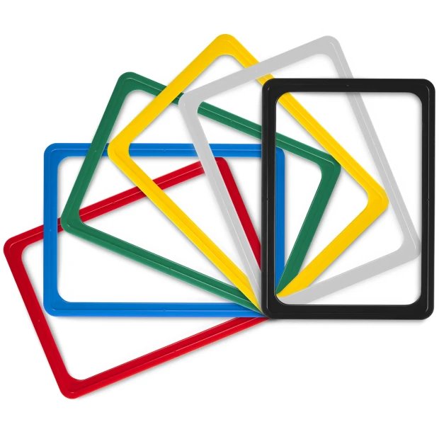 Double-sided dry-erase board with a telescopic stand in A3, A4, A5 sizes - Graphic design. Frames available in various colors.