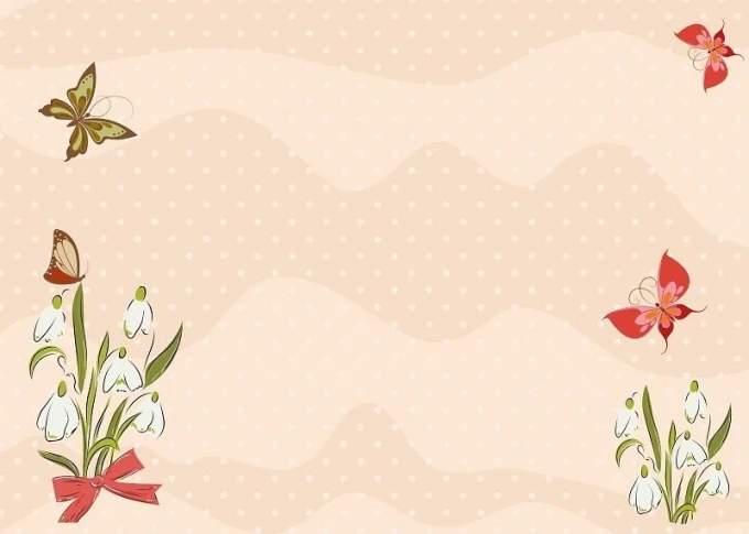 Dry-erase board 137 butterflies flowers - Graphic design with butterflies and flowers on a light dotted background.