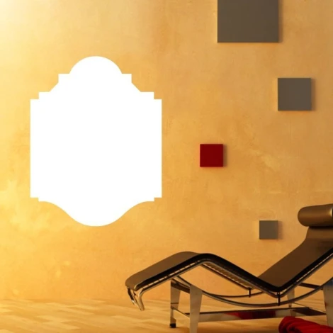 Dry-erase board 129 - Styled in a modern interior with warm beige walls, alongside black and red accents.