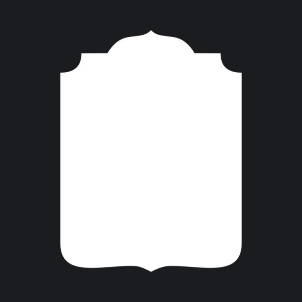 Dry-erase board 130 - Graphic design. Shape resembles a shield with rounded edges.