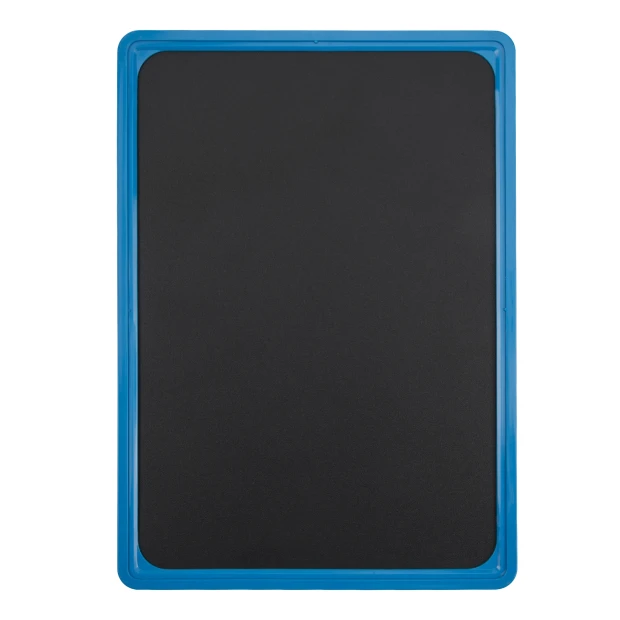Chalkboard in A2, A3, A4, A5, A6 sizes - Graphic design. Rectangular board with a black background and blue frame.