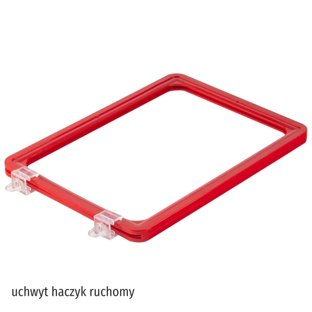 Chalkboard in a red rectangular frame, available in A2, A3, A4, A5, A6 sizes with a graphic design.