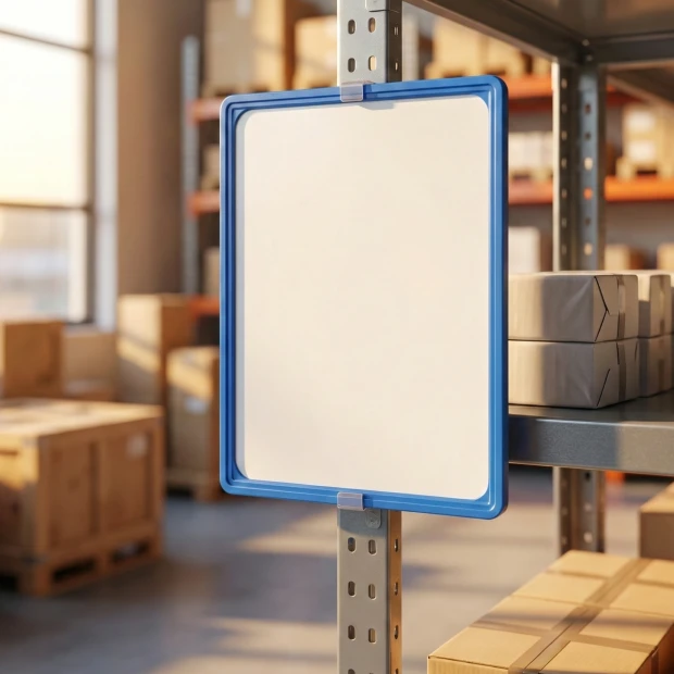 A4 framed whiteboard - Office setup with light-colored walls and document shelves in the background.