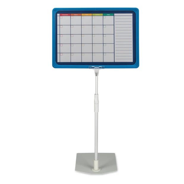 Dry-erase board with custom print in a framed telescopic stand, available in A3, A4, A5 - Graphic design.