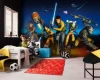 Star Wars Rebels Run wallpaper - Kids\' room decor with dark walls, light flooring, and furniture.