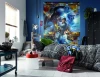 Wallpaper featuring Master Luke Skywalker 4-441 - Bedroom design with blue walls and modern furniture.