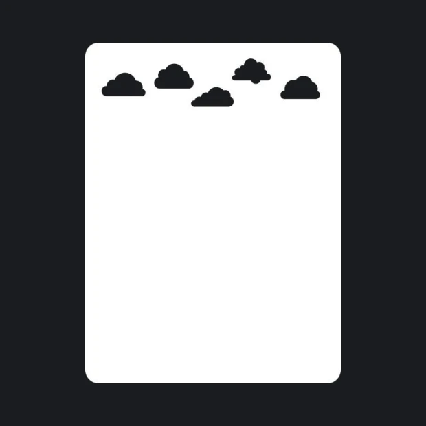 Cloud-shaped whiteboard 149 - Features a rectangular design with clouds at the top.