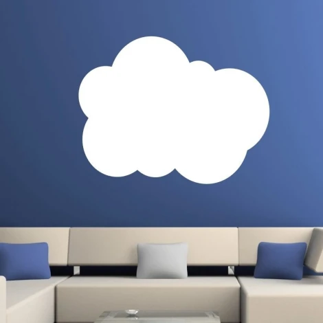 Cloud dry-erase board 154 - Room arrangement. Blue wall, light-colored sofa.