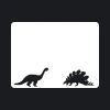 Dinosaur dry-erase board 148 - Graphic design with two black dinosaurs on a white background.