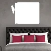 Dry-erase board Woodpecker 160 - Bedroom setup with gray walls and a bed featuring a dark headboard.