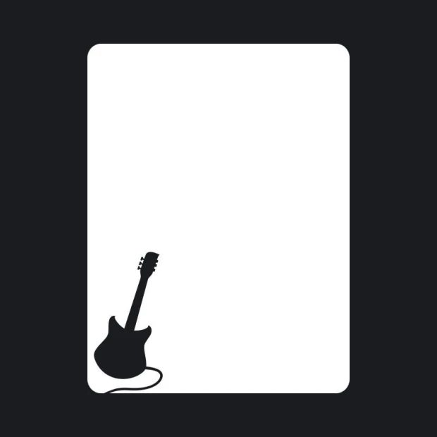 Dry-erase board guitar 159 - Graphic design featuring a black guitar silhouette on a white background.