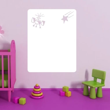 Dry-erase board cosmos 152 - Styled in a children\'s room with light walls and vibrant pink flooring.