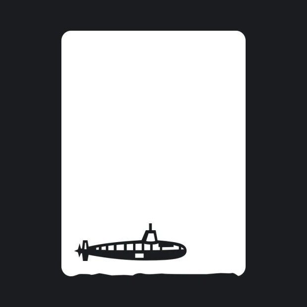 Submarine dry-erase board 132 - Graphic design featuring a simple black silhouette of a submarine.