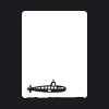 Submarine dry-erase board 132 - Graphic design featuring a simple black silhouette of a submarine.