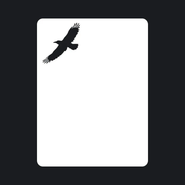 Eagle dry-erase board 153 - Features a black outline of an eagle in flight on a white background.