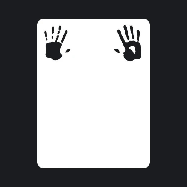Handprint dry-erase board 161 - Graphic design. Two black handprints on a white background.