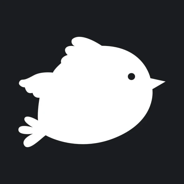 Bird-shaped dry-erase board 158 - Graphic design with a rounded body and small eye.