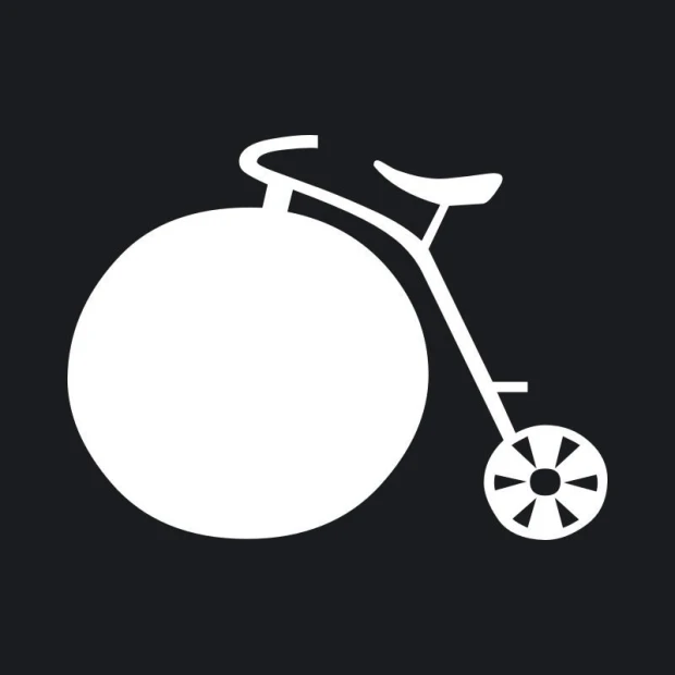 Dry-erase board bike 142 - Graphic design featuring a bike with a large wheel and a simple frame.