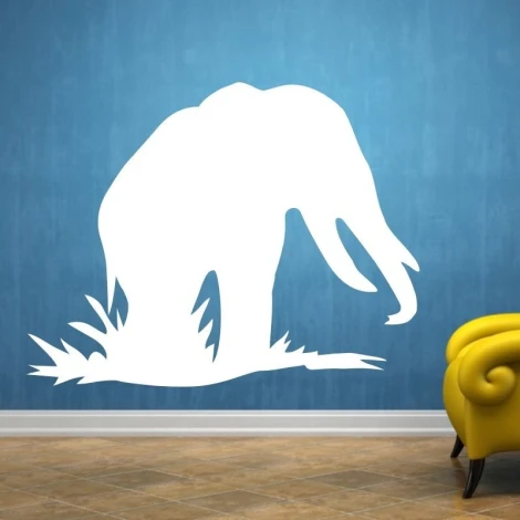 Dry-erase board elephant 139 - Styled in a room with a blue wall and a yellow sofa in the corner.