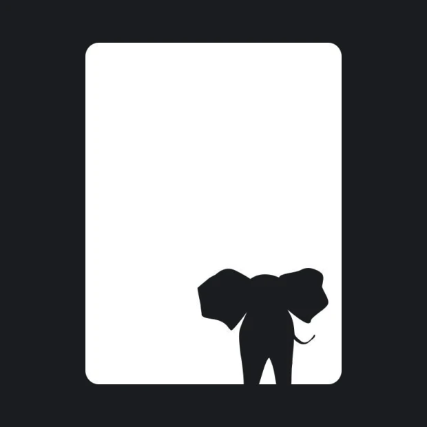 Dry-erase board elephant 141 - Rectangular shape with an elephant silhouette in the lower corner.