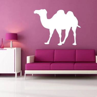 Camel dry-erase board 140 - Living room setup with purple walls and white and pink furniture.