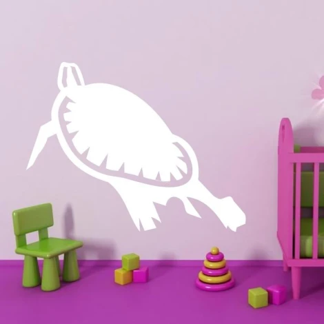 Sea turtle dry-erase board 136 - Decorated in a children\'s room with pink walls and green furniture.