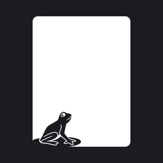 Frog dry-erase board 145 - Features a black frog silhouette on a white background in the lower left corner.