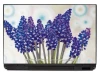 Laptop sticker Sapphire P411 - Graphic design. Purple flowers with white details on a light background.