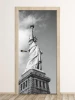 Liberty Statue Door Mural P34 - Graphic design featuring the Statue of Liberty in black and white.