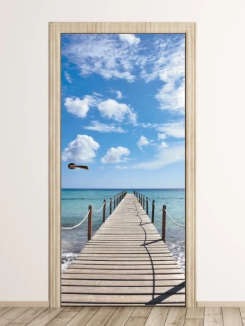 Door wallpaper pier P55 - Modern interior design with light-colored walls and wooden flooring.