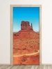 Wallpaper for doors Monument Valley P66 - Graphic design featuring a red rock against a blue sky.