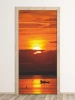 Sunset door mural P65 - Modern interior design with light-colored walls and wooden accents.