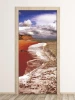 Ocean door mural P97 - Living room setup with light-colored walls and wooden flooring.