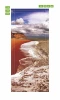 Ocean door mural P97 - Graphic design featuring a beach with waves, sand, cliffs, and a cloudy sky.