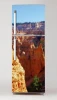Fridge wrap sticker P102 - Graphic design featuring rocky mountains in shades of orange and brown.