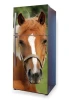 Fridge wrap sticker Horse P4 - Graphic design featuring a brown horse head with a white patch.